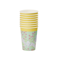 Butterfly & Flower Print Set of 8 Paper Cups By Rice DK